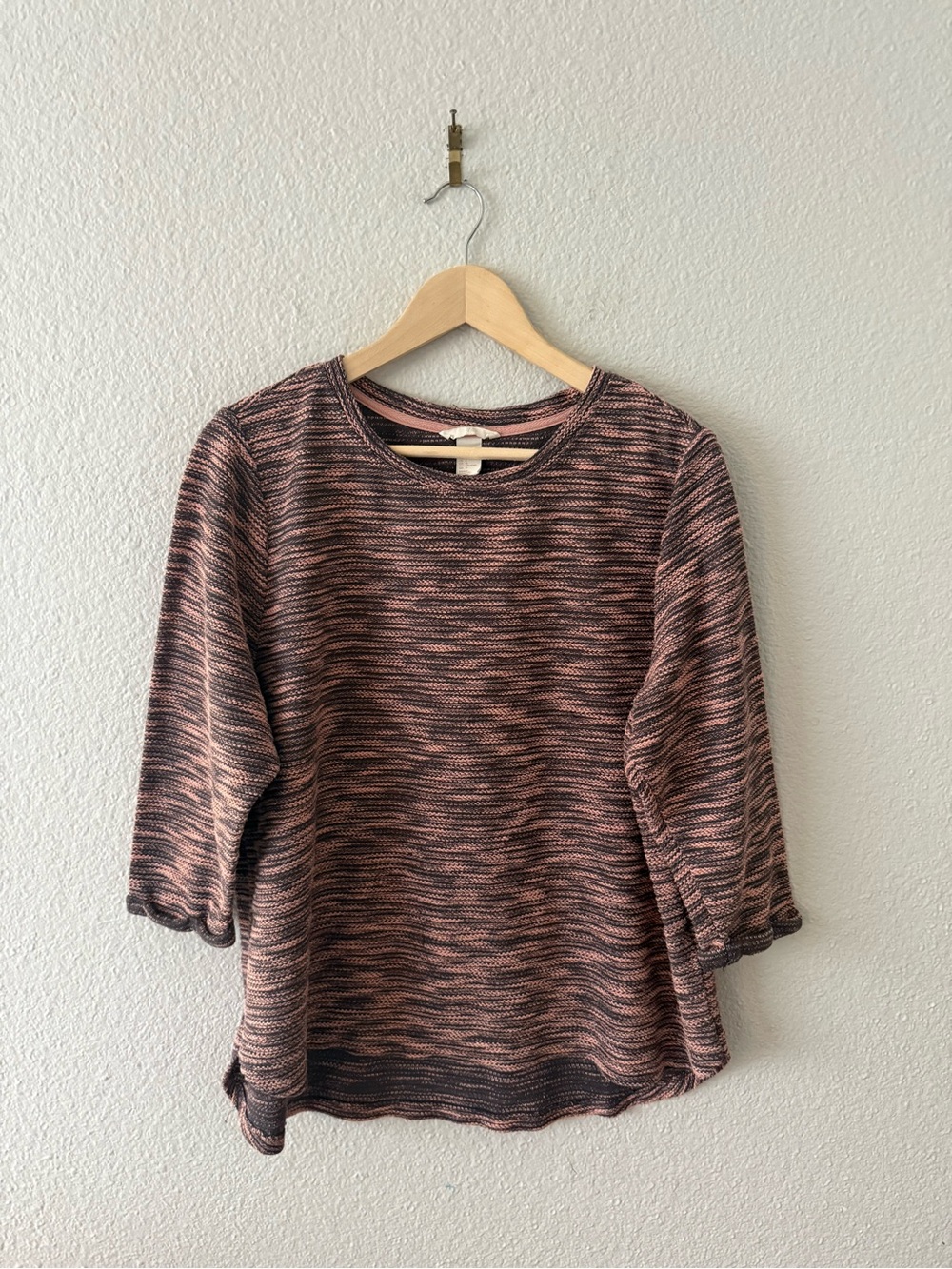 H&M PInk & Grey Sweater Half Sleeves Size Large